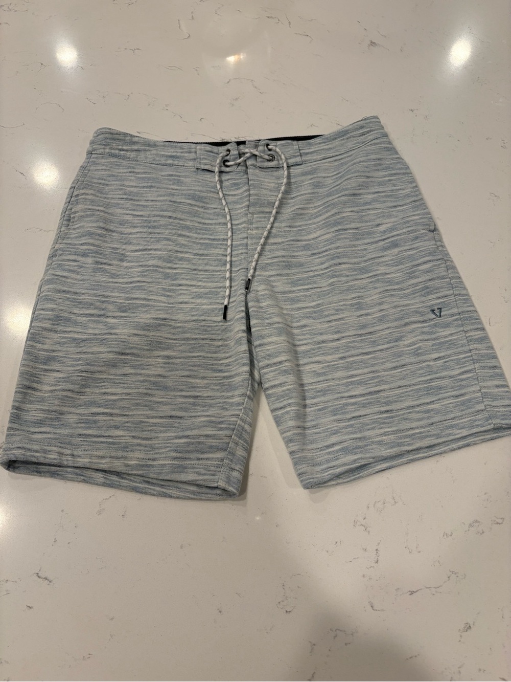 VISSLA Light Blue Heathered Knit Board Shorts with Tie Waistband Size M